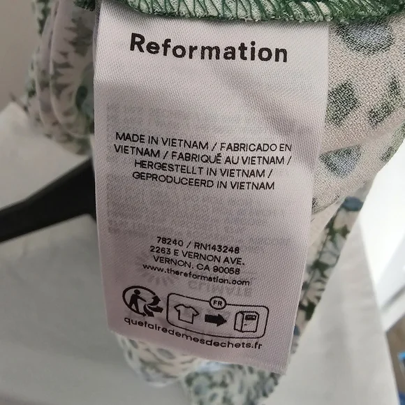 Reformation NWT Green Floral Midi Dress Sz XL - Picture 12 of 14